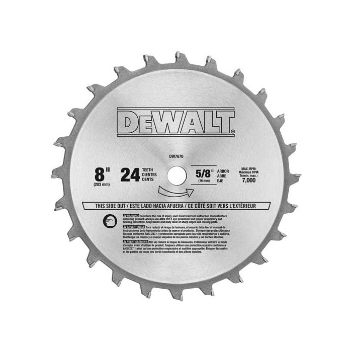 EWALT DW7670 8-Inch Table Saw Blade Dado Set (24-Tooth ATB+R)