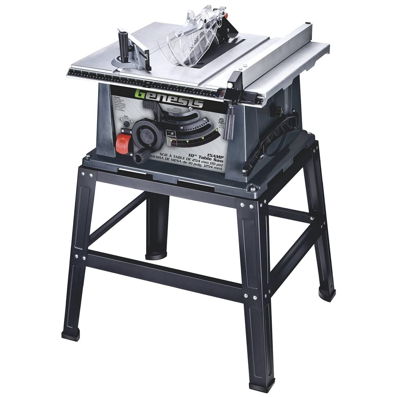 Genesis GTS10SB 10" 15 Amp Table Saw with Self-Aligning Rip Fence