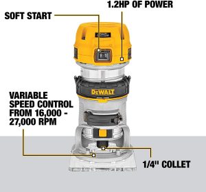 DEWALT DWP611PK 1.25 HP Router 1 - Best Wood Router in 2022: Detailed Reviews & Buyer's Guide - HandyMan.Guide - Wood Router