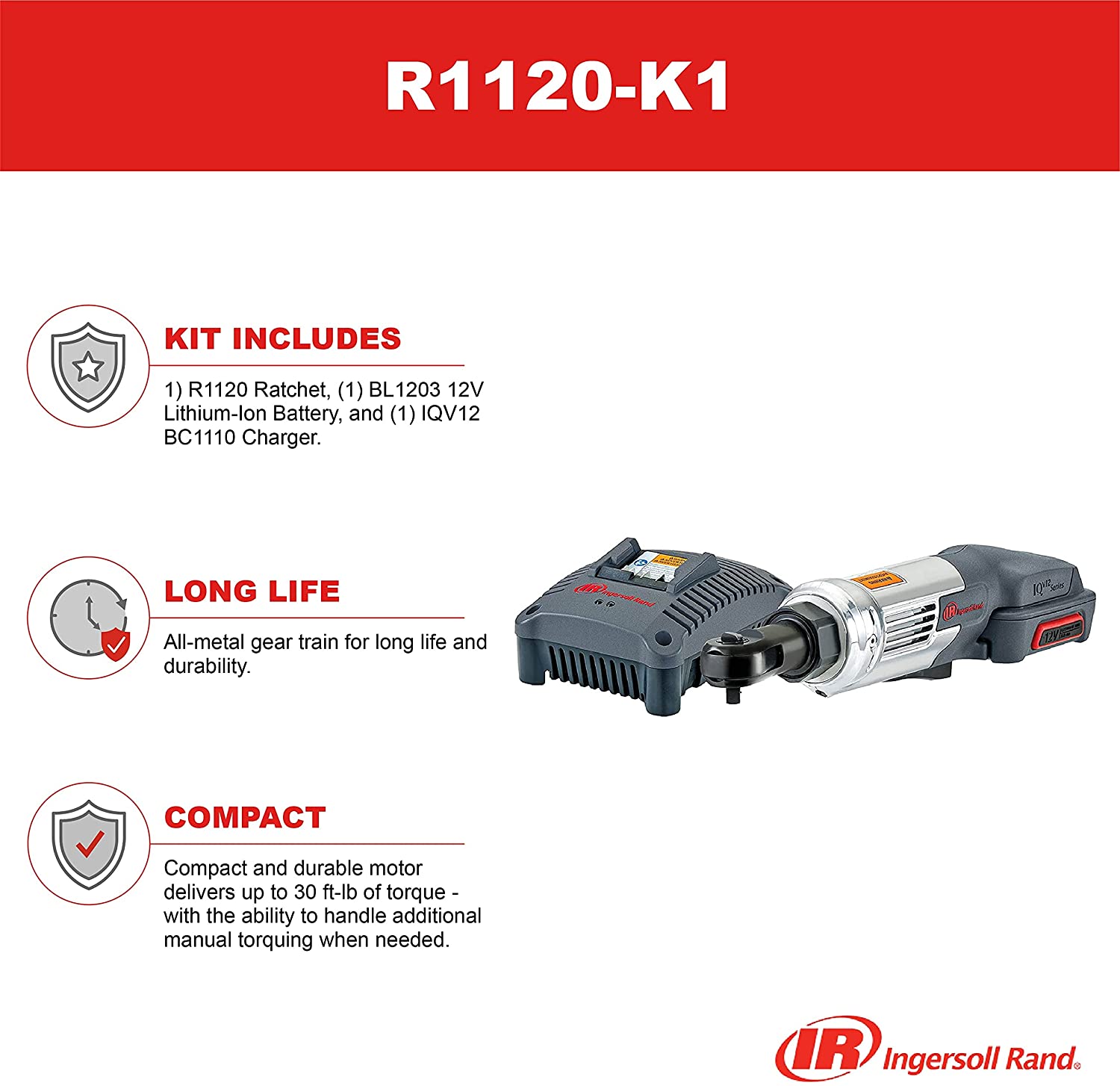 Ingersoll Rand R1120-K1 Cordless Ratchet Wrench pros and cons