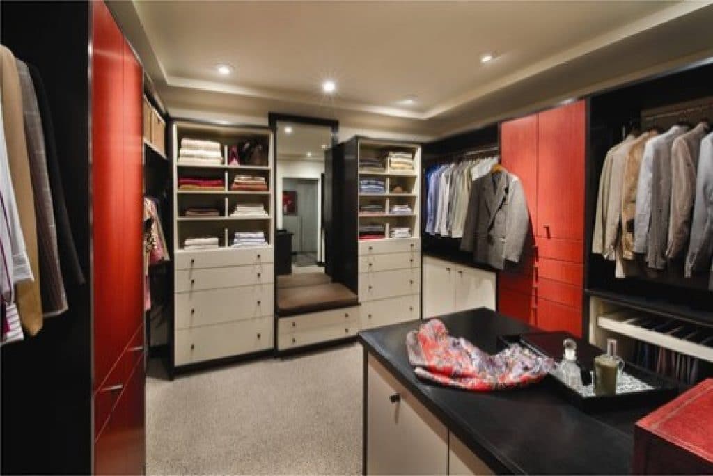 Contemporary Master Closet with Packing Island