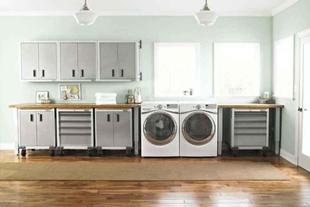 everest white cabinet series garage design works - laundry room ideas - HandyMan.Guide -