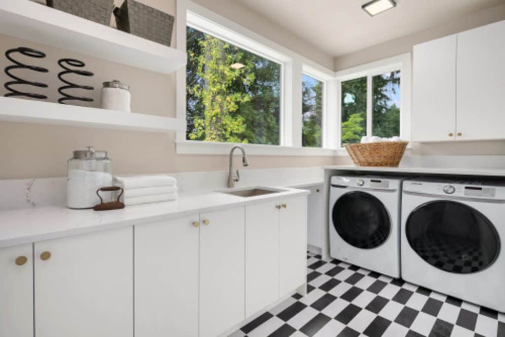tile accented laundry enfort homes - laundry room ideas - HandyMan.Guide -