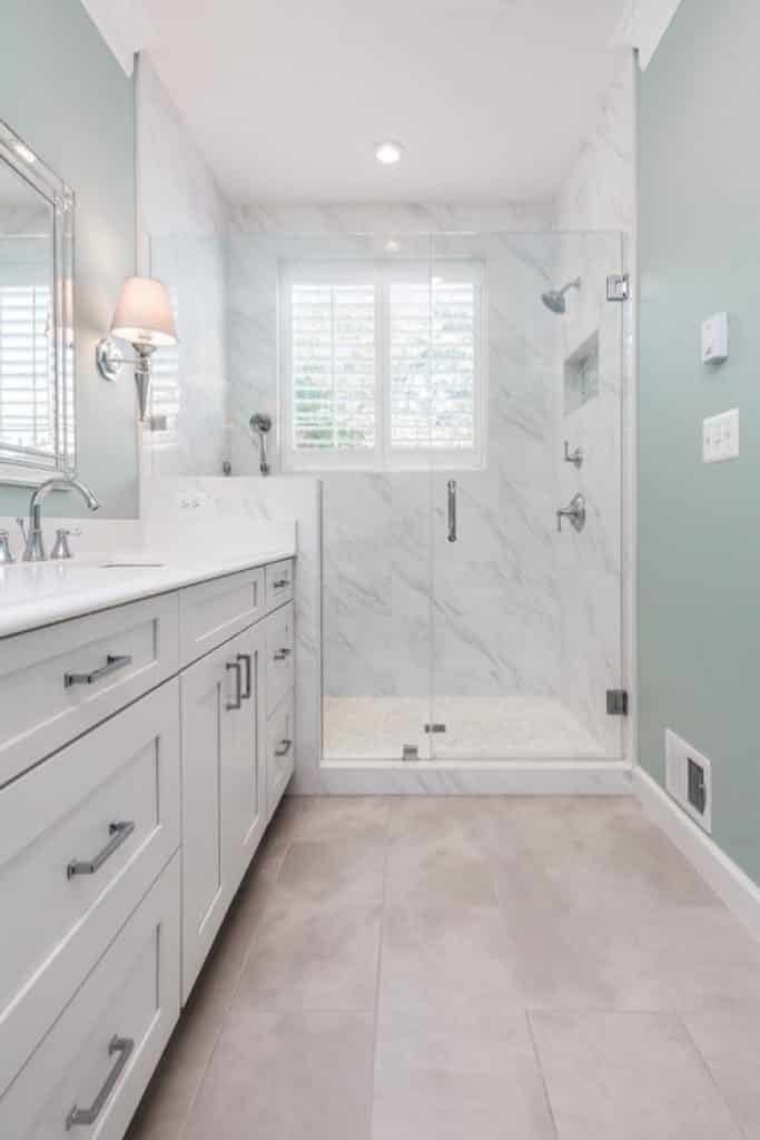 bright and white master bathroom kbf by audi contractors - 152 Small Bathroom Remodel Ideas & Pictures for 2023 - HandyMan.Guide - Small Bathroom