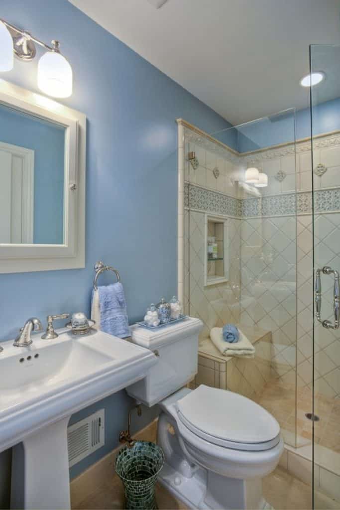bryant fleur de lis designs - 152 Small Bathroom Remodel Ideas & Pictures for 2023 - HandyMan.Guide - Small Bathroom