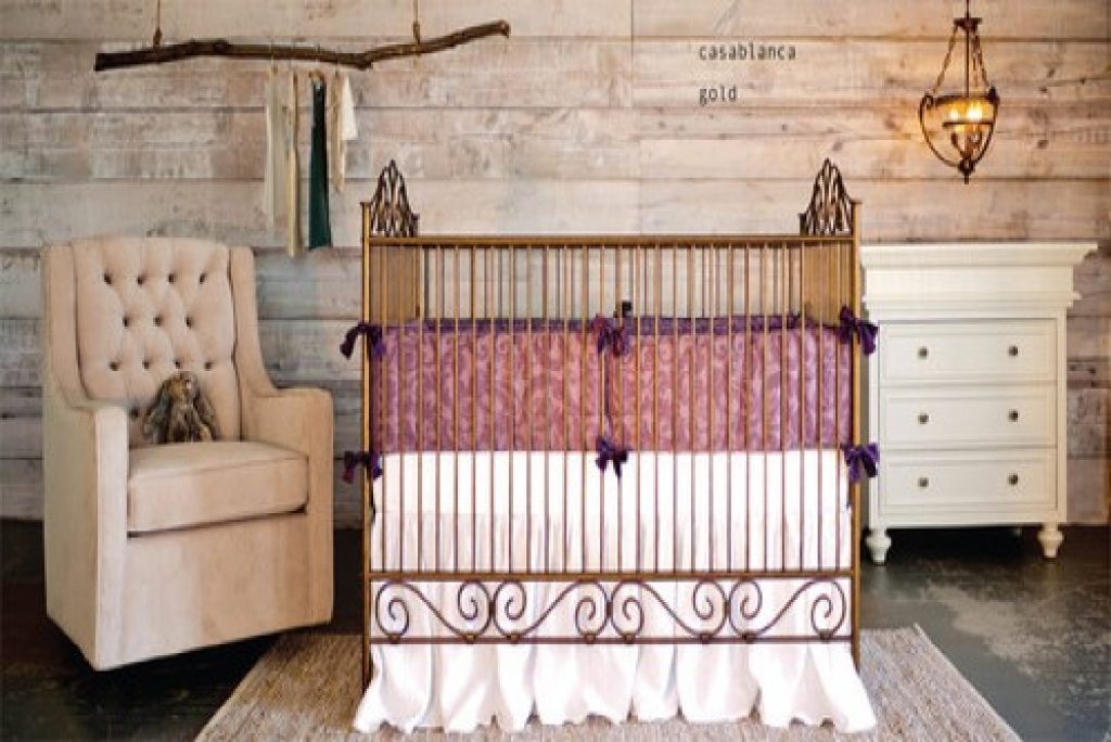 casablanca gold rustic luxe nursery bratt decor inc - 152 Baby Girl Nursery Ideas: Create Your Dream Baby Room with These - HandyMan.Guide - Baby Girl Nursery Ideas