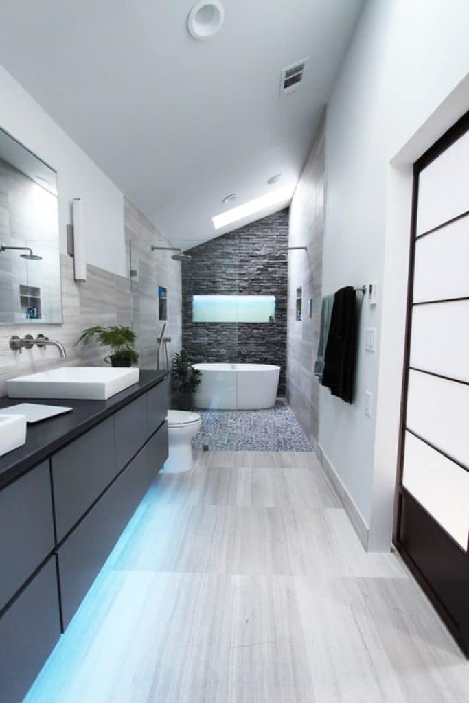 cool gray change your bathroom inc - 152 Master Bathroom Ideas & Pictures to Transform Your Space - HandyMan.Guide - Master Bathroom Ideas