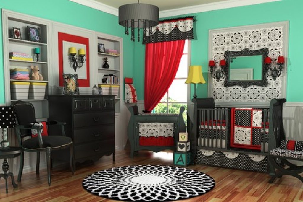 elegant black white and red nursery by dk leigh dk leigh designs - 152 Baby Girl Nursery Ideas: Create Your Dream Baby Room with These - HandyMan.Guide - Baby Girl Nursery Ideas