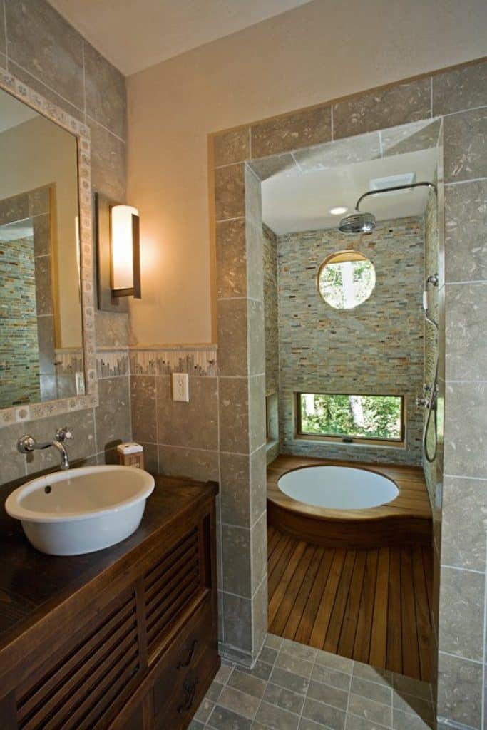 japanese tea house bathroom steamboat storm meadow drive mountain asian fusion trilogy partners - 152 Small Bathroom Remodel Ideas & Pictures for 2022 - HandyMan.Guide - Small Bathroom