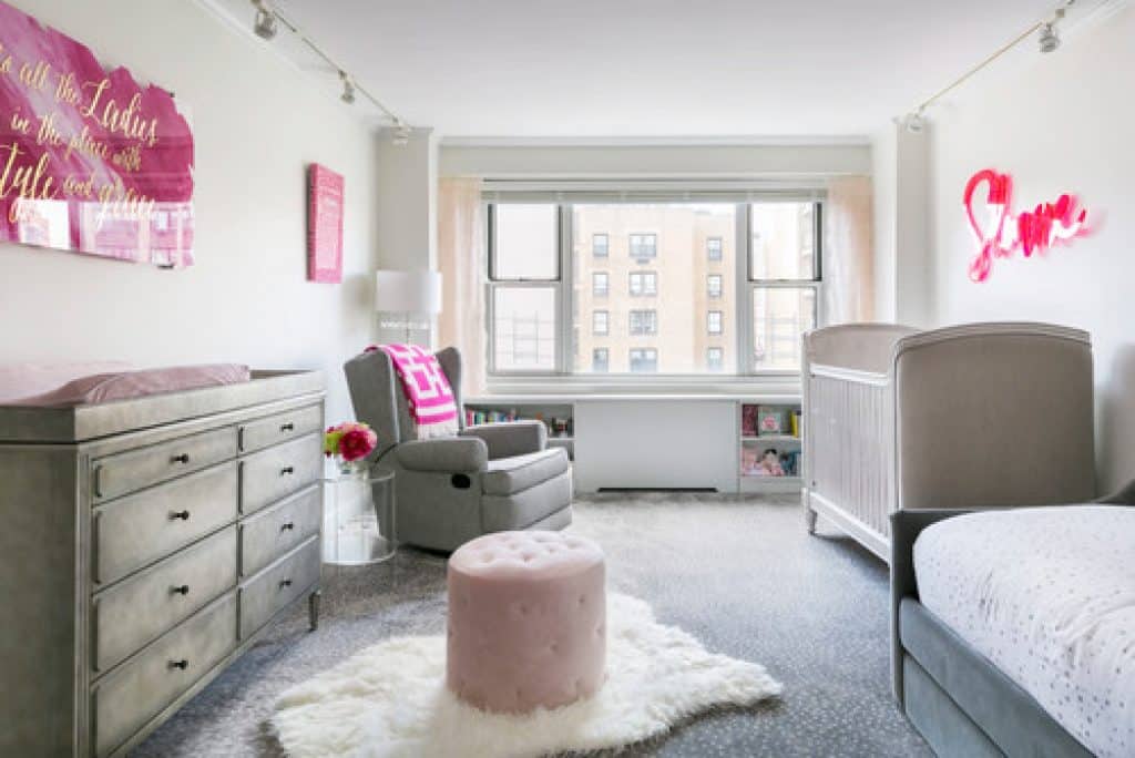 modern blush and hot pink nursery interiors by mccall - 152 Baby Girl Nursery Ideas: Create Your Dream Baby Room with These - HandyMan.Guide - Baby Girl Nursery Ideas