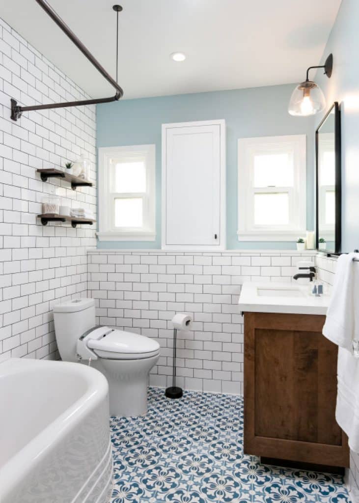revived vintage guest bath crickett kinser - 152 Small Bathroom Remodel Ideas & Pictures for 2022 - HandyMan.Guide - Small Bathroom