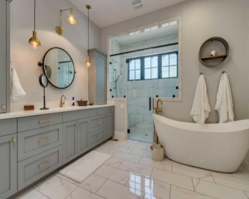 the modern farmhouse monarch custom homes - 152 Master Bathroom Ideas & Pictures to Transform Your Space - HandyMan.Guide - Master Bathroom Ideas