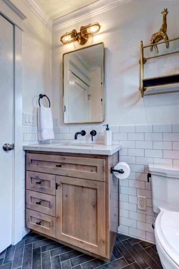 traditional with a twist rl design - 152 Small Bathroom Remodel Ideas & Pictures for 2022 - HandyMan.Guide - Small Bathroom