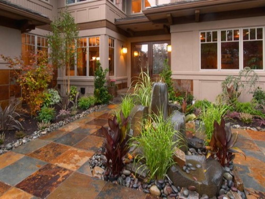 transitional entry and water feature tri scapes landscaping - 152 Easy and Effective Front Yard Landscaping Ideas & Pictures - HandyMan.Guide - Front Yard Landscaping Ideas