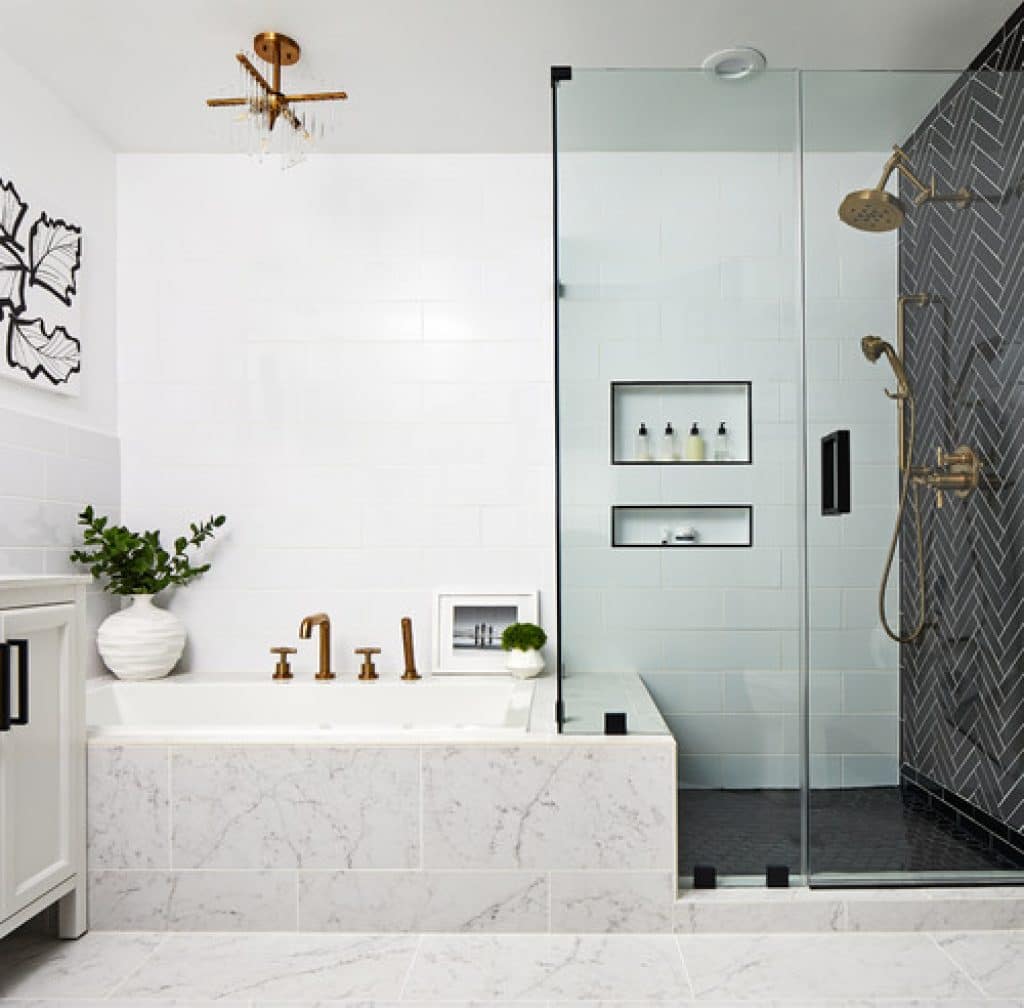 back in black bathroom remodel greyhunt interiors - 152 Master Bathroom Ideas & Pictures to Transform Your Space - HandyMan.Guide - Master Bathroom Ideas