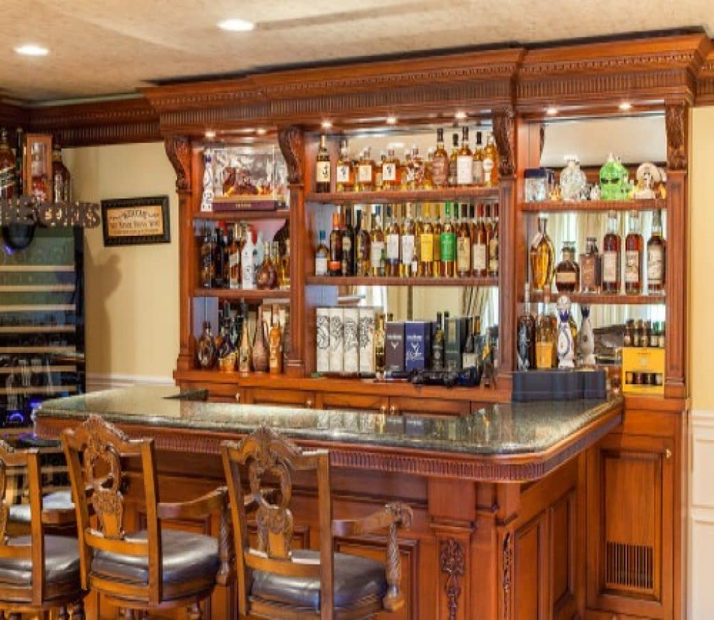 custom traditional bar wl kitchen and home - 152 Wet Bar Ideas for Inspiration to Transform Your Space - HandyMan.Guide - Wet Bar Ideas