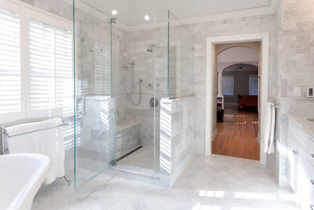 luxury shower with body sprays and frame less glass kraftmaster renovations - 152 Master Bathroom Ideas & Pictures to Transform Your Space - HandyMan.Guide - Master Bathroom Ideas