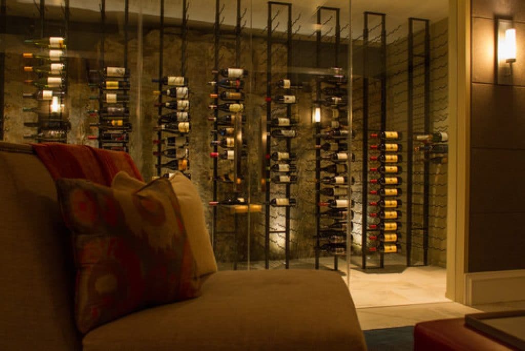 modern wine cellar in west vancouver with metal wine racks blue grouse wine cellars - 152 Wet Bar Ideas for Inspiration to Transform Your Space - HandyMan.Guide - Wet Bar Ideas