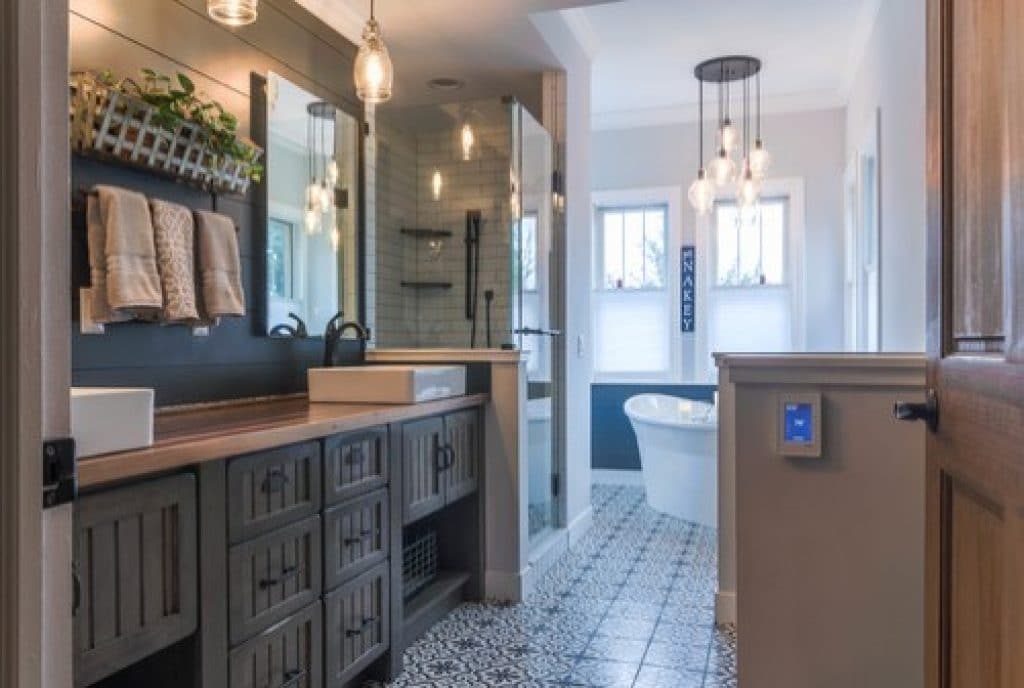 rustic bathroom in goodrich mi dream kitchens - 152 Master Bathroom Ideas & Pictures to Transform Your Space - HandyMan.Guide - Master Bathroom Ideas