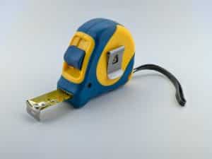 blue and yellow measuring tape