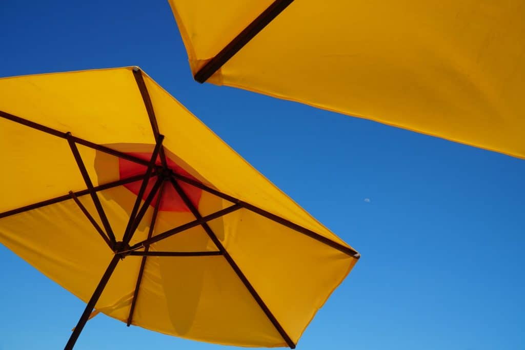 yellow patio umbrella