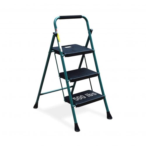 HB Tower Three Step Ladder with Wide Anti-Slip Pedal