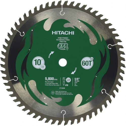 Hitachi 115435 10″ 60T Fine Finish VPR Miter Saw Blade
