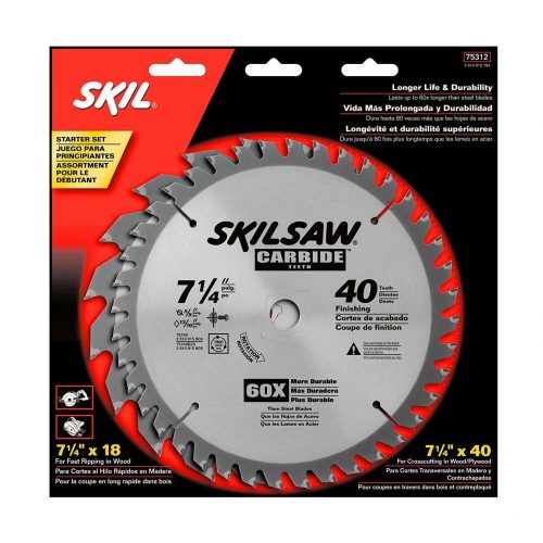 SKIL 75312 7-1/4-Inch Saw Blade Combo Pack with 18 Tooth and 40 Tooth